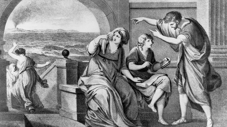 Pliny the Younger and companions observing eruption