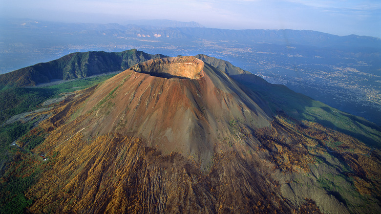 Aerial view of Vesuvius caldera today