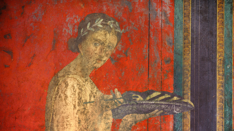 fresco of woman Pompeii