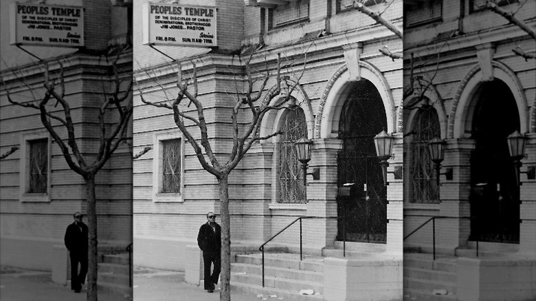 man in front of peoples temple church