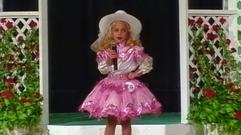 JonBenet Ramsey performing in cowboy hat at pageant