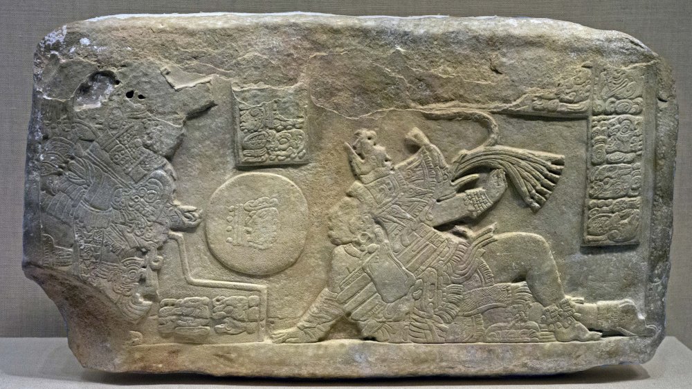 Carving of Mesoamerican ballgame