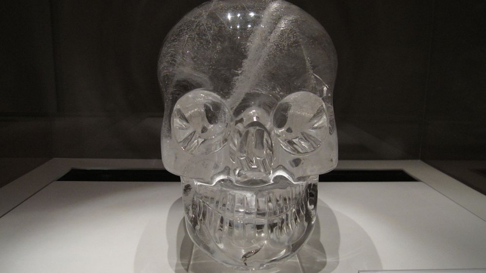 Crystal skull on display at The British Museum