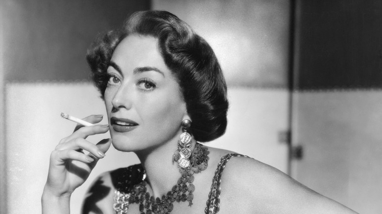 Joan Crawford posing with cigarette