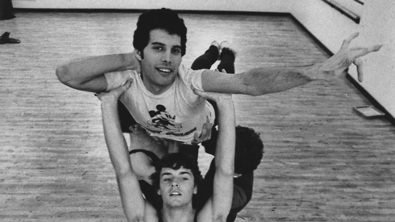 Freddie Mercury practicing ballet