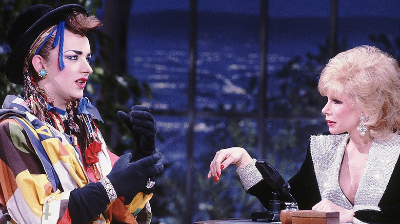 Boy George speaking to Joan Rivers