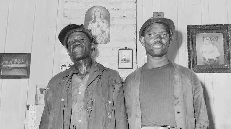 Furman Currington and his son, miners Kentucky 1946
