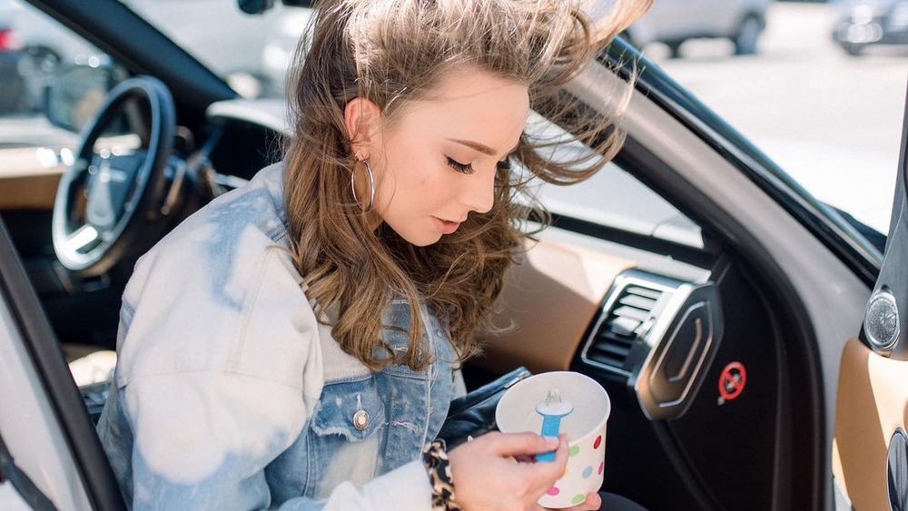 Hailie Jade with hair in the wind