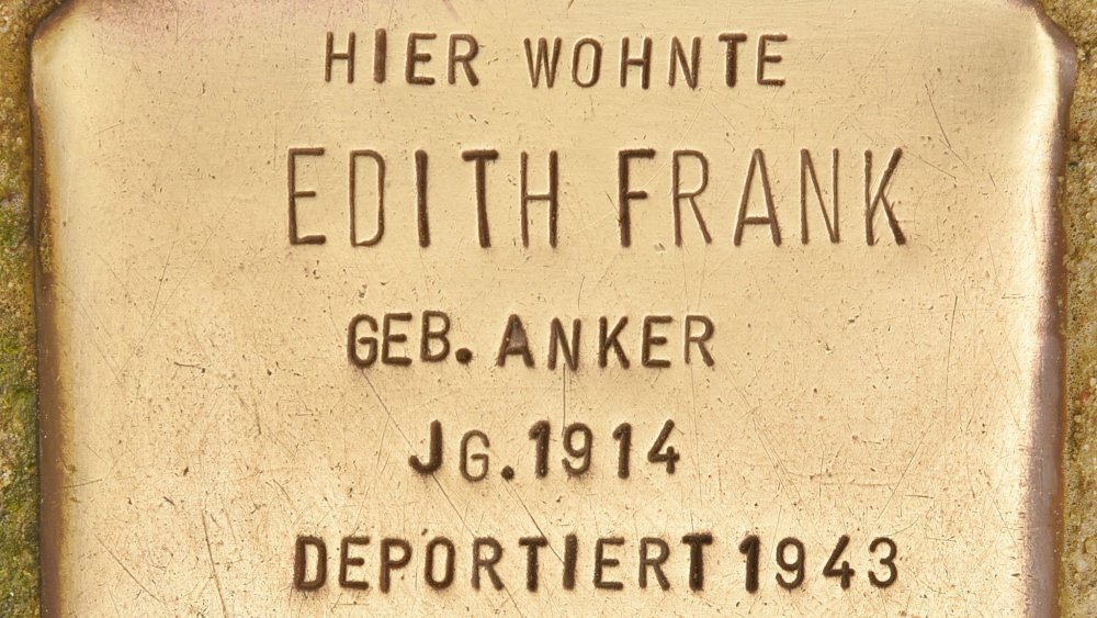 Grave marker for Edith Frank