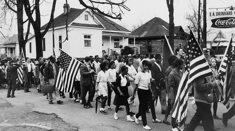 Protesters March from Selma to Montgomery, Alabama in 1965