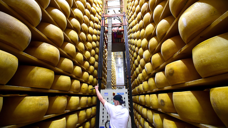 This Bank In Italy Holds Almost Half A Million Wheels Of Cheese