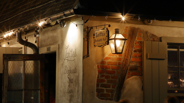 the blacksmith shop at night