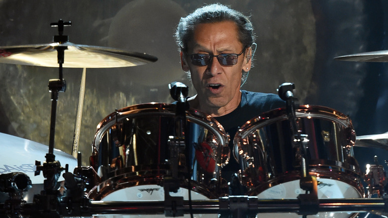 Alex Van Halen playing the drums