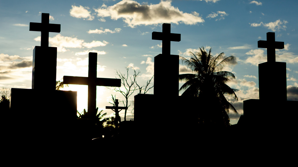 Graveyard at sunset 