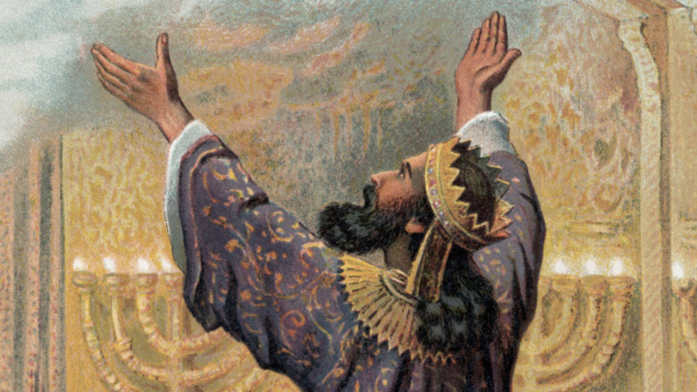 King Solomon in prayer