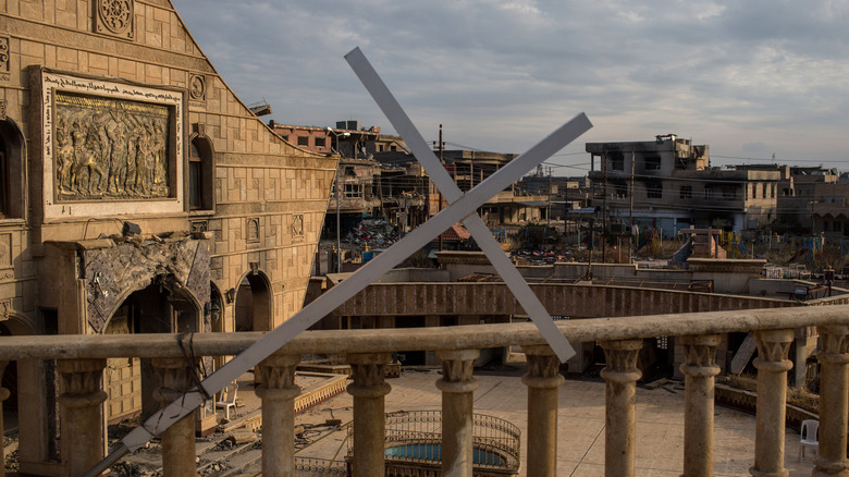 Damaged church in Qaraqosh, Iraq