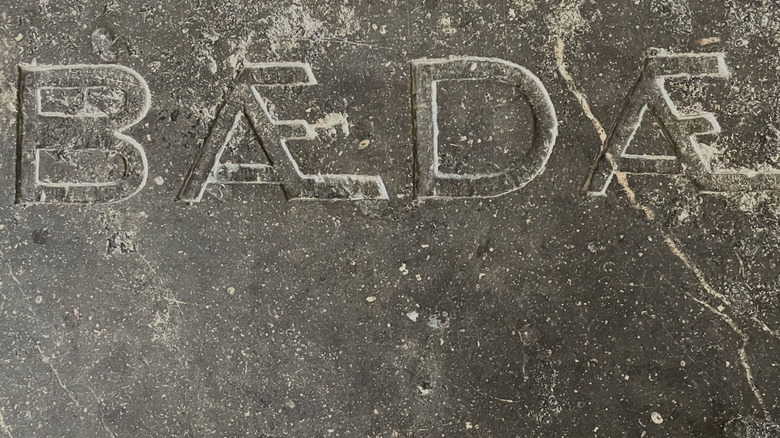 Bede's name on his tomb