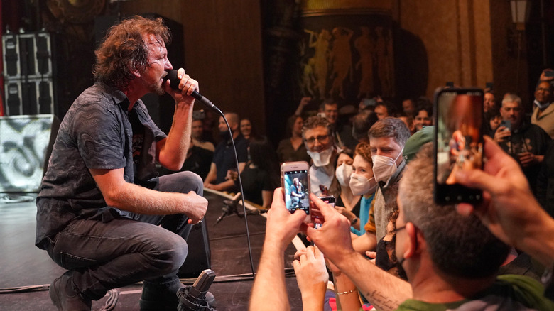 eddie vedder performing on stage