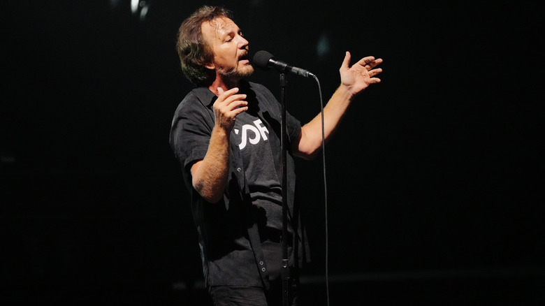 eddie vedder performing on stage