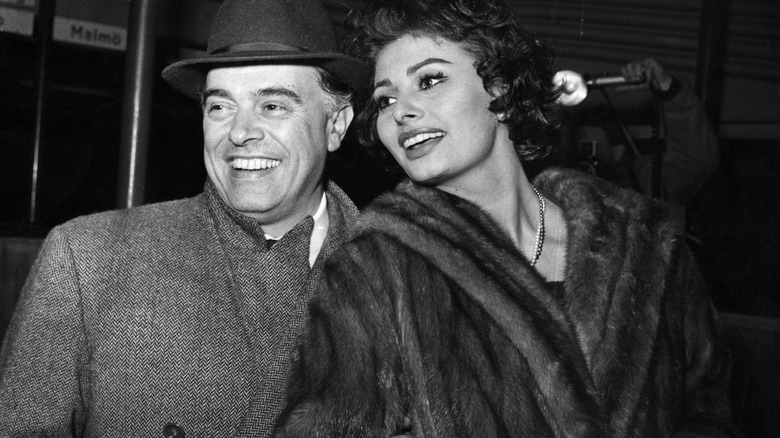 producer carlo ponti and actress sophia loren