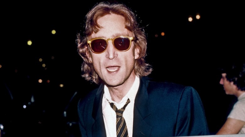 John Lennon wearing sunglasses