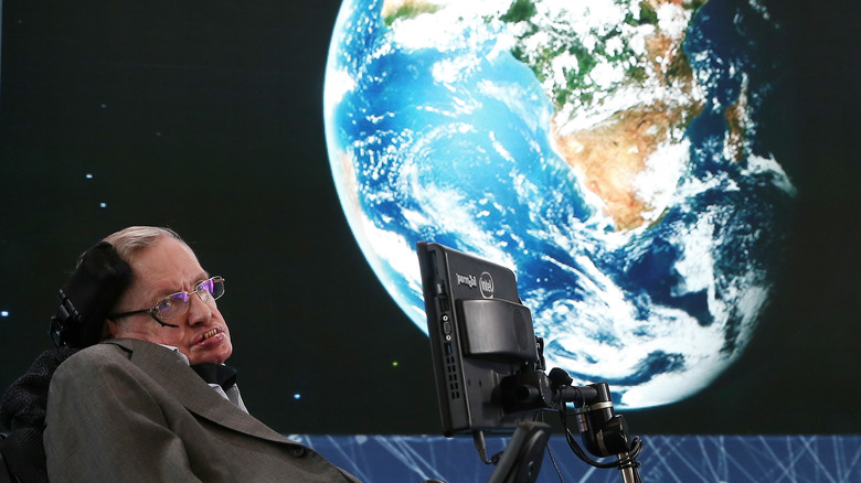 Stephen Hawking under Earth