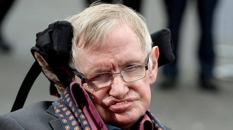 Stephen Hawking looking at camera 