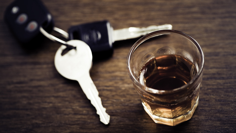 Shot of whiskey car keys