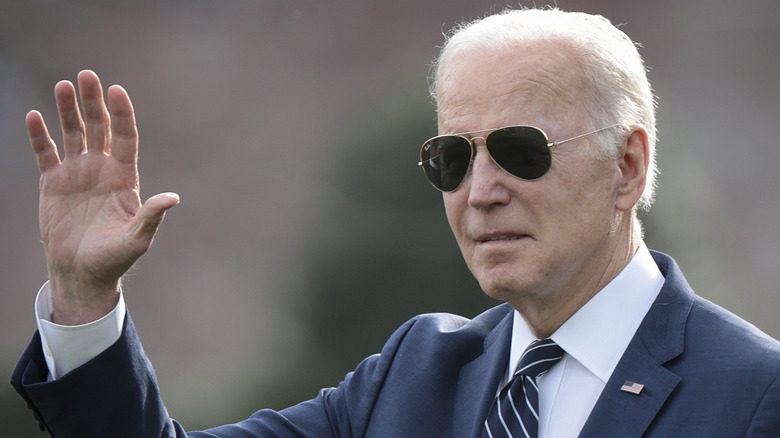 President Joe Biden waving