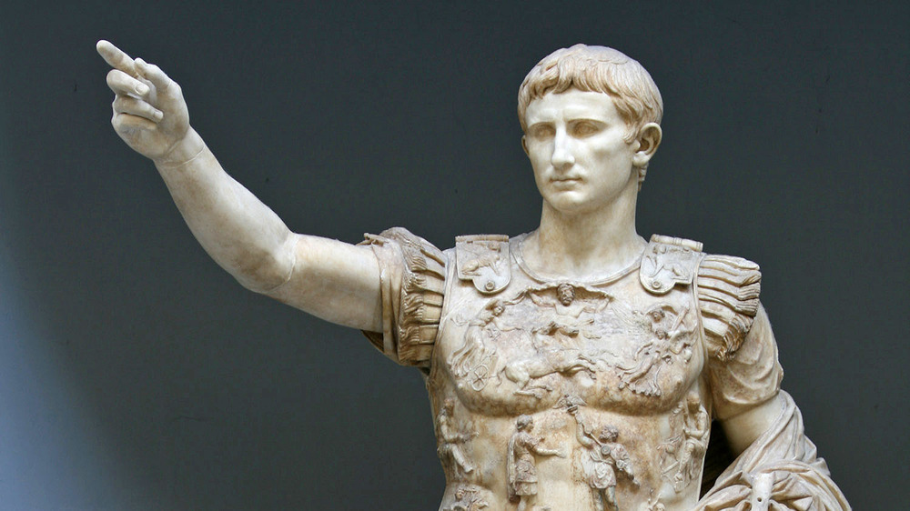 Augustus in victory pose. Possibly on the occasion of the Battle of Actium