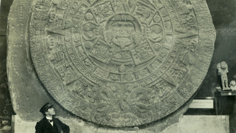 Sun Stone displayed in museum