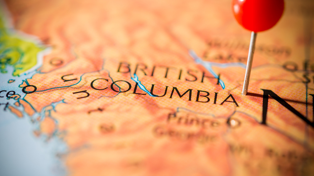 British Columbia on a map