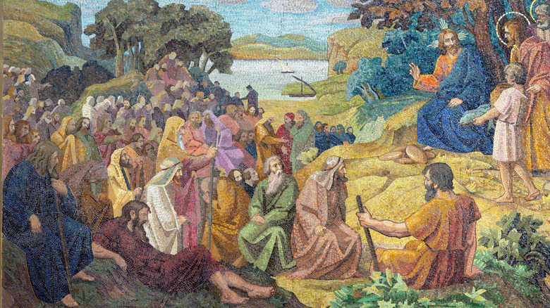 mosaic of jesus delivering the sermon on the mount