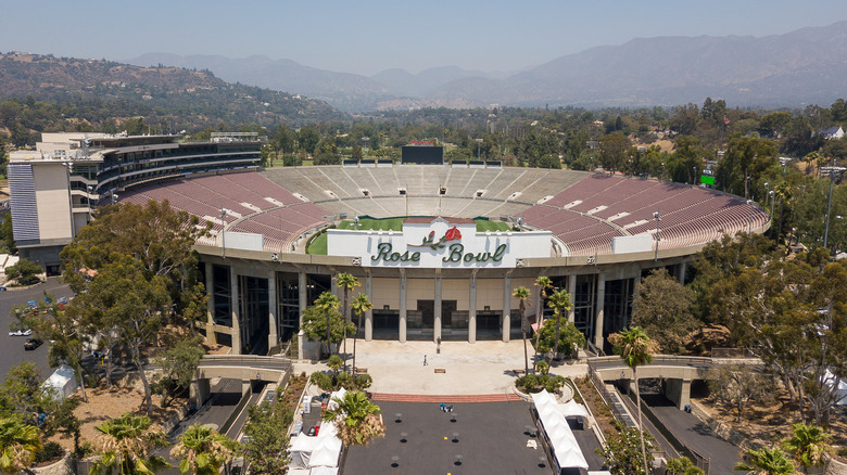 Aerial photo of Rose Bowl