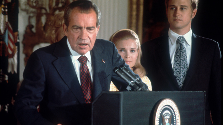 Nixon announcing his resignation in 1974