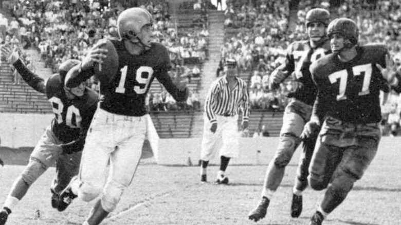 Cotton Davis playing football 1950s