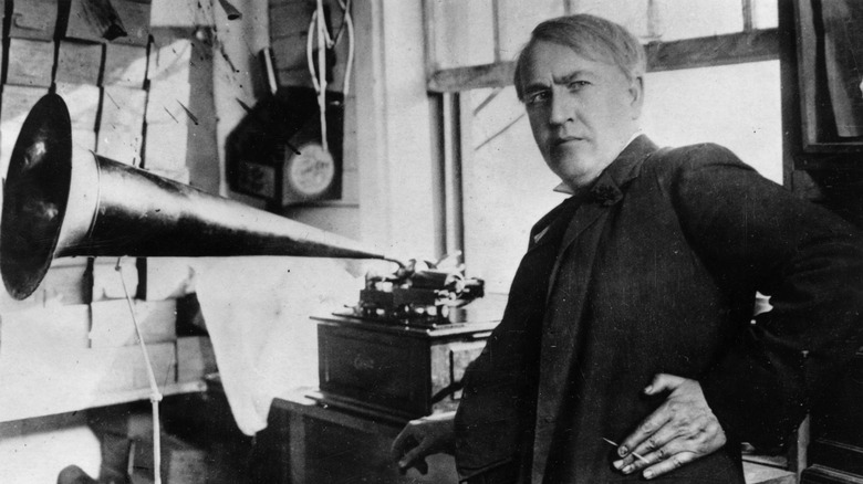 Thomas Edison with phonograph