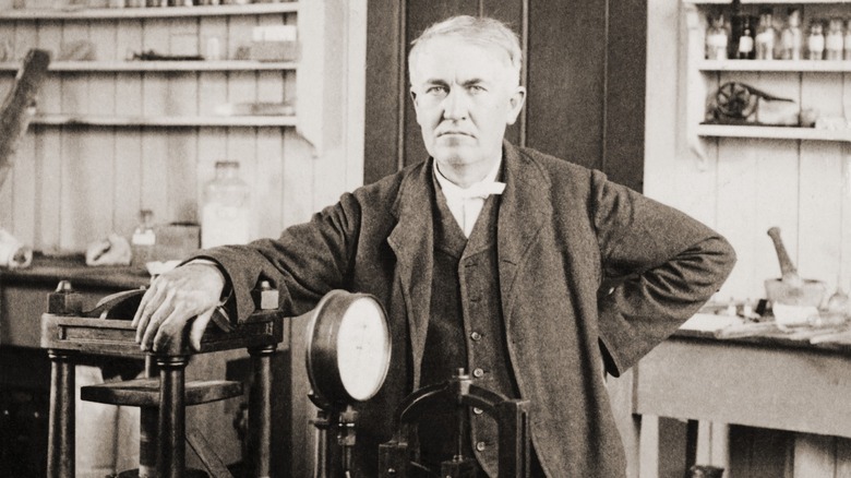 Thomas Edison in his lab