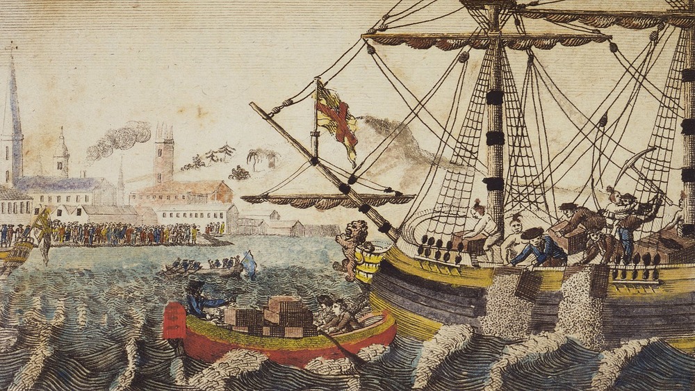 W.D. Cooper's painting "The Boston Tea Party"