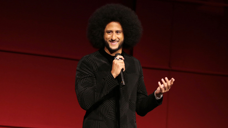 Kaepernick speaking microphone