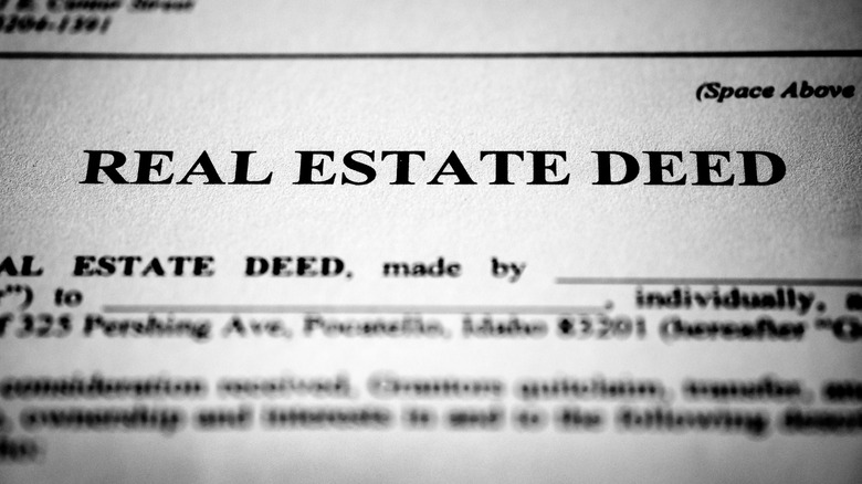 Photo of a real estate deed