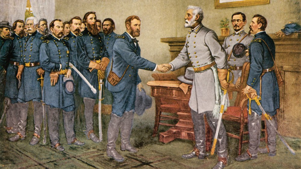 General Robert E. Lee's surrender to General Ulysses S. Grant.