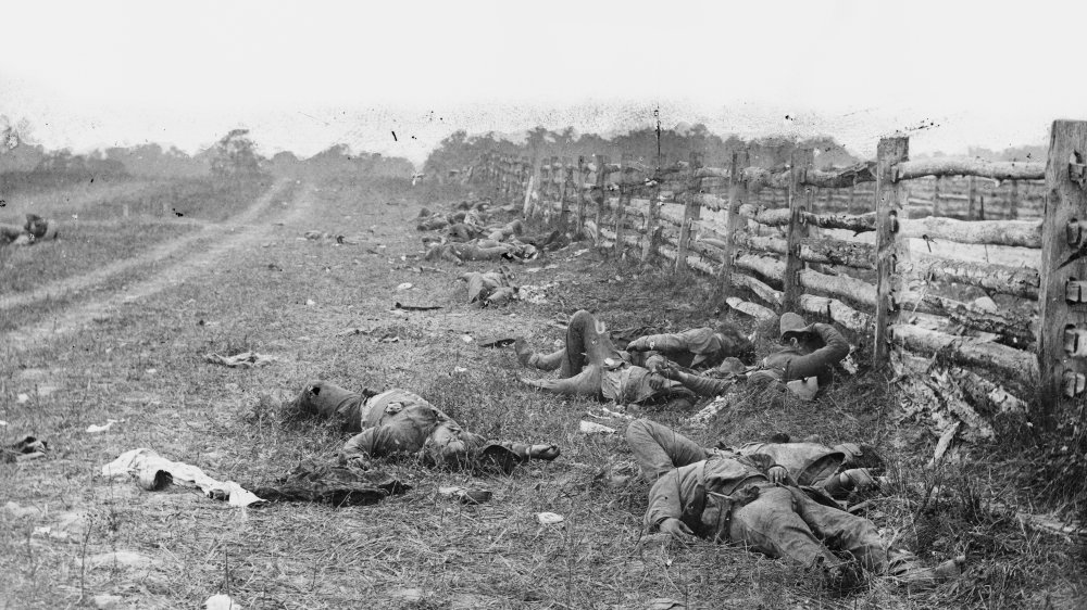 Bodies on the battlefield after the Battle of Antietam.