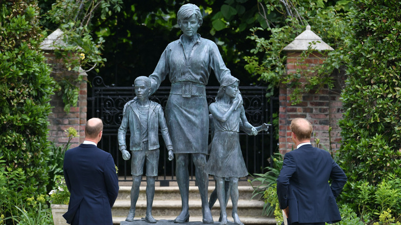 william and harry unveiling their mother diana's statue