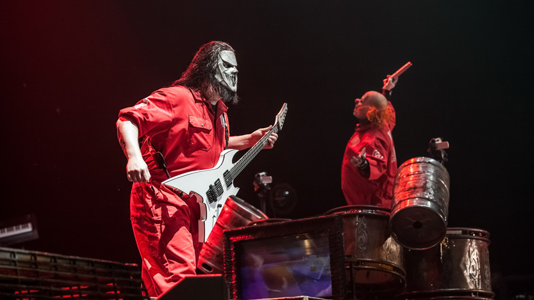 Masked Slipknot guitarist and drummer