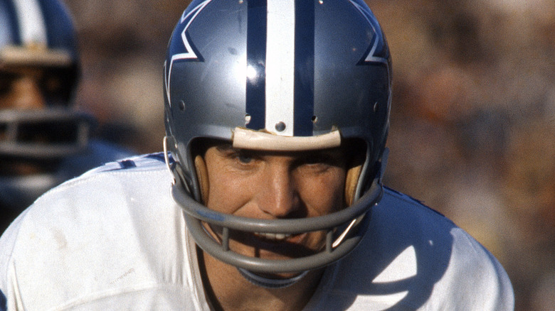 Roger Staubach Dallas Cowboys huddle