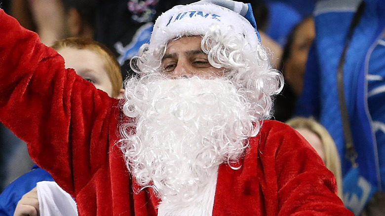 Santa at a Detroit Lions game