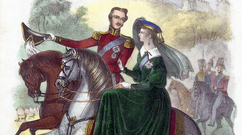 Victoria and Albert riding in Windsor Park 