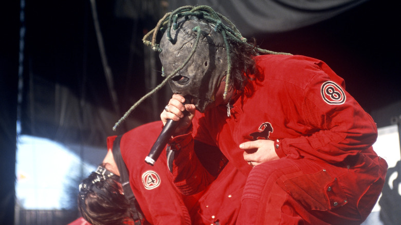 Slipknot's Corey Taylor singing on stage at Ozzfest in 2001