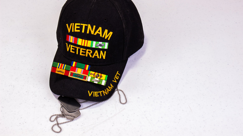 Vietnam veteran hat and dogtags